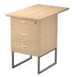 Cassettiera Essence - 3 cassetti - con supporto metal e top - 41,5 x 49,5 x 57,6 cm - Rovere/Antracite - immagine 3