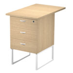 Cassettiera Essence - 3 cassetti - con supporto metal e top - 41,5 x 49,5 x 57,6 cm - Rovere/Bianco - immagine 2