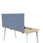 Pannello fonoassorbente per scrivania - 115 x 40 cm - morsetti neri - azzurro - immagine 2
