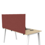 Pannello fonoassorbente per scrivania - 155 x 40 cm - morsetti neri - rosso - immagine 2