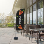 Bandiera a vela PIZZA - con base riempibile - 89 x 240 cm - Studio T - immagine 5