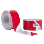 Nastro segnaletico SIGNAL - 70 mm x 100 m - bianco/rosso riflettente - Geko - immagine 2