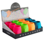 Portapenne Monocromo - 9,5 x 7,5 x 7 cm - silicone soft touch - colori fluo assortiti - Pigna - immagine 2