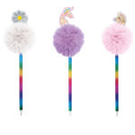 Penne a sfera Bright - pompon e paillette - fantasie assortite - Lebez - expo 12 pezzi - immagine 2