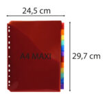 Divisori neutri a 12 tacche - PP - A4 maxi - con portaetichetta - colori assortiti - Exacompta - immagine 3