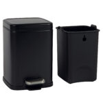 Bidone Pico - con pedale e vaschetta - 6 L - nero satinato - Perfetto - immagine 3