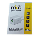Caricabatteria rapido - 2 porte - USB-C e USB-A da 20W - MKC - immagine 3