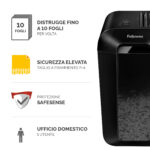 Distruggidocumenti LX65 - a frammenti - nero - Fellowes - immagine 2