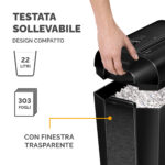 Distruggidocumenti LX65 - a frammenti - nero - Fellowes - immagine 6