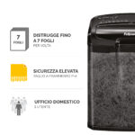 Distruggidocumenti M-7CM - a frammenti - nero - Fellowes - immagine 2