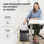 Distruggidocumenti M-7CM - a frammenti - nero - Fellowes - immagine 6