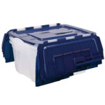 Contenitore multiuso Bankers Box - 43 x 59 x 28 cm - 45 L - PP - con coperchio a cerniera blu - trasparente - Fellowes - immagine 4
