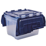 Contenitore multiuso Bankers Box - 43 x 59 x 35 cm - 55 L - PP - con coperchio a cerniera blu - trasparente - Fellowes - immagine 5