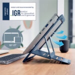 Supporto notebook - regolabile ultrapiatto - grigio scuro - in alluminio - Leitz - immagine 8