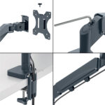 Braccio salvaspazio - per 1 monitor - grigio scuro - Leitz - immagine 3