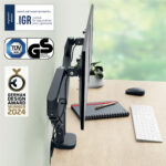 Braccio salvaspazio - per 2 monitor - grigio scuro - Leitz - immagine 5