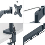 Braccio salvaspazio  - per 2 monitor & laptop - grigio scuro - Leitz - immagine 3