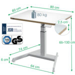 Scrivania Compatta Elettrica Sit-Stand - fissa - 80 x 60 x 65-130 cm - bianco - Leitz - immagine 5