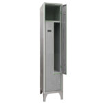 Armadio spogliatoio in metallo salvaspazio - a 2 ante a L - 40 x 50 x 195 cm - grigio - Fasma - immagine 2