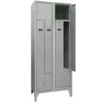 Armadio spogliatoio in metallo salvaspazio - a 4 ante a L - 80 x 50 x 195 cm - grigio - Fasma - immagine 2