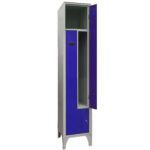 Armadio spogliatoio in metallo salvaspazio - a 2 ante a L - 40 x 50 x 195 cm - grigio/blu - Fasma - immagine 2
