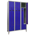 Armadio spogliatoio in metallo salvaspazio - a 6 ante a L - 120 x 50 x 195 cm - grigio/blu - Fasma - immagine 2