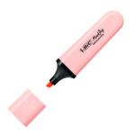 Evidenziatore Flat  - punta a scalpello - tratto da 1,2mm-4,6mm - colori assortiti pastel - Bic - astuccio 4 pezzi - immagine 3