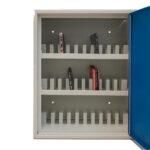 Cassetta portacellulare - 30 posti - 30 x 23 x 40 cm - grigio/blu - Metalplus - immagine 2