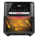Friggitrice ad aria - a 2 altezze - 6,5 L - 28,5 x 30,5 x 38 cm - nero - Girmi - immagine 3