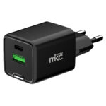 Caricatore USB -  20W -  1 USB-C + 1 USB-A - Nero - MKC Melchioni - immagine 2