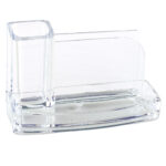 Portatutto da scrivania - acrilico - 20 x 12 x 10 cm - trasparente - Lebez - immagine 2