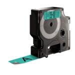Nastro D1 standard 458090 - 19 mm x 7 mt - PL - nero/verde - Dymo - immagine 2