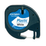 Nastro Letratag 912010 - 12 mm x 4 mt - plastica - bianco - Dymo - immagine 2