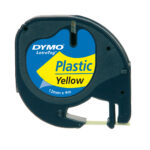 Nastro Letratag 912020 - 12 mm x 4 mt - plastica - giallo - Dymo - immagine 2