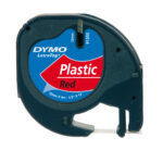 Nastro Letratag 912030 - 12 mm x 4 mt - plastica - rosso - Dymo - immagine 2