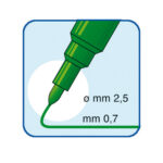Pennarelli Office - punta feltro - punta fine - tratto 0,7 mm - blu - Tratto - conf. 12 pezzi - immagine 2