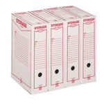 Scatola archivio Storage - formato legale - 8,5 x 25,3 x 35,5 cm - bianco e rosso - Esselte Dox - immagine 2