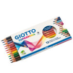 Pastello Supermina - mina 4 mm - colori assortiti - Giotto - astuccio 12 pezzi - immagine 2