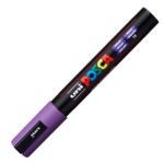 Marcatore a base d'acqua Uni Posca PC5M  - punta  tonda media da 1,8mm a 2,5mm - viola - Uni Mitsubishi - immagine 2