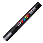 Marcatore a base d'acqua Uni Posca PC5M  - punta  tonda media da 1,8mm a 2,5mm - argento - Uni Mitsubishi - immagine 2