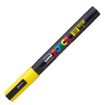 Marcatore a base d'acqua Uni Posca PC3M  - punta fine da 0,9mm a 1,3mm - giallo - Uni Mitsubishi - immagine 2
