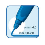 Pennarelli Office punta feltro - punta maxi - tratto 0,80-2,00mm - blu  - Tratto - conf. 12 pezzi - immagine 3