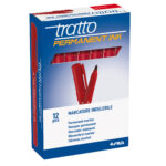 Marcatore Tratto Permanent Ink - punta tonda 2,00mm - rosso - Tratto - conf. 12 pezzi - immagine 2