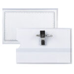 Portabadge con clip e spilla - 9 x 5,5 cm - Lebez - conf. 50 pezzi - immagine 2