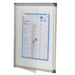 Bacheca per interni ultrapiatta - fondo in metallo magnetico bianco - 4 fogli A4 - verticale - Nobo - immagine 2