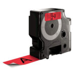 Nastro D1 standard 537170 - 24 mm x 7 mt - PL - nero/rosso - Dymo - immagine 2