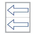 Etichette adesive - in carta - permanenti - 115 x 70 mm - 2 et/fg - 10 fogli - simbolo freccia blu (alto) - bianco - Markin - immagine 2
