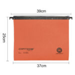Cartella sospesa Cartesio - cassetto - interasse 39 cm - fondo U - 37 x 25 cm - arancio - Bertesi - immagine 2