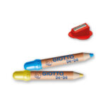 Supermatitoni - diametro mina 7 mm - lavabili - colori assortiti - con temperino - Giotto - astuccio 6 pezzi - immagine 3