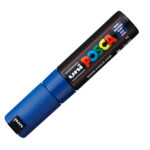 Marcatore a base d'acqua Uni Posca PC8K - punta large a scalpello 8,0mm - blu  - Uni Mitsubishi - immagine 2